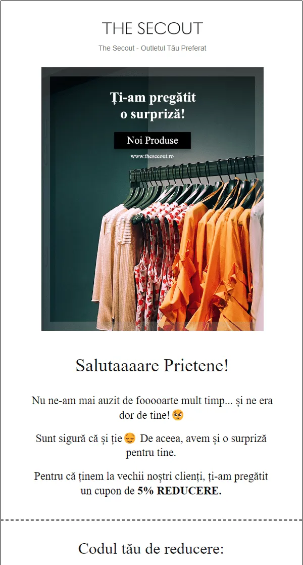 Exemplu program de loialitate email